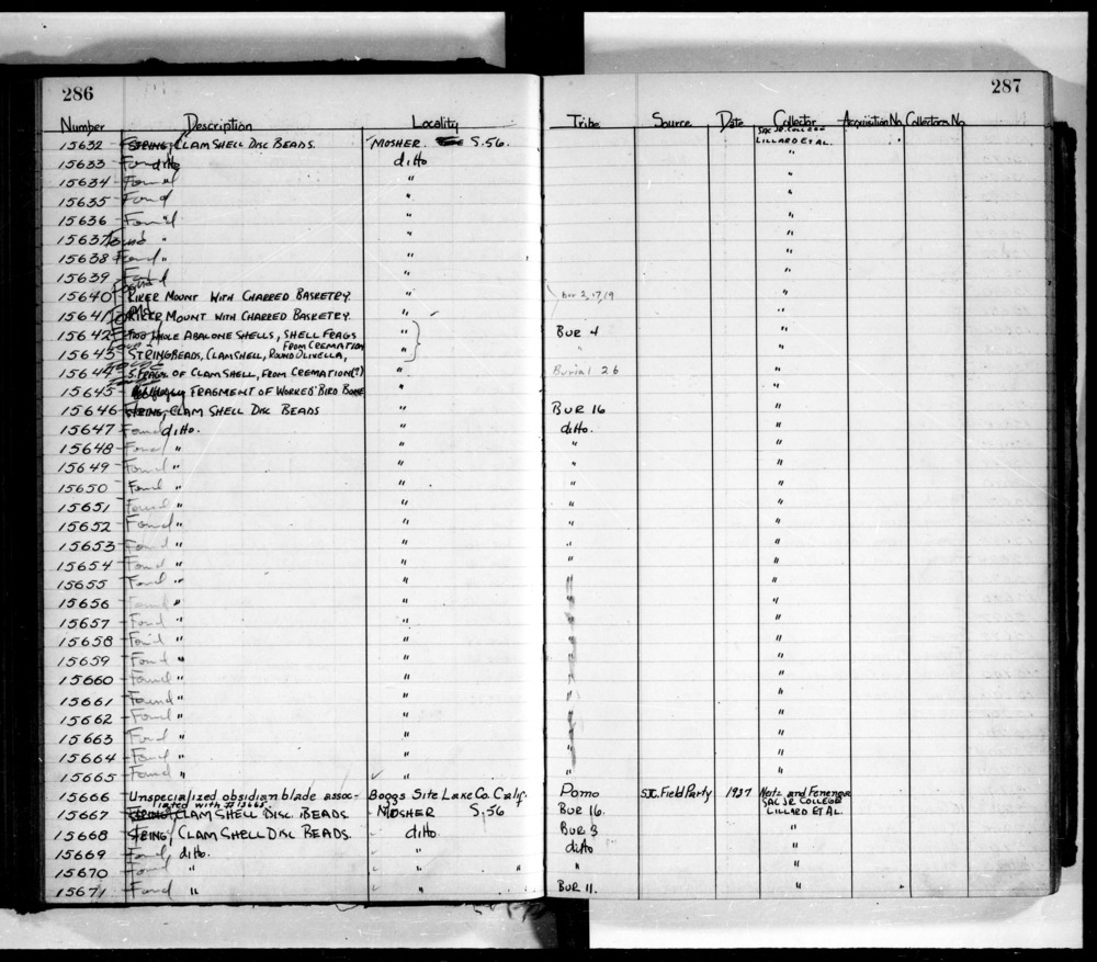 Documentation associated with Hearst Museum object titled Shell fragments, accession number L-15644, no description available.