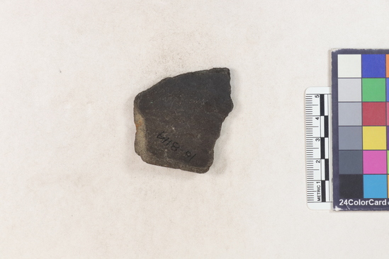 Hearst Museum object 2 of 2 titled Potsherd, accession number 16-8114, described as Potsherd: rim with relief flutting