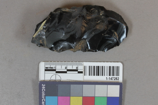 Hearst Museum object titled Blade, accession number 1-147282, described as obsidian blade frag.