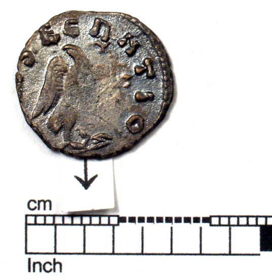 Hearst Museum object 7 of 8 titled Coin: æ, accession number 8-9289, described as Obverse: Claudius II Gothicus. Reverse: Consecratio. Mint Data: 268-270 AD.