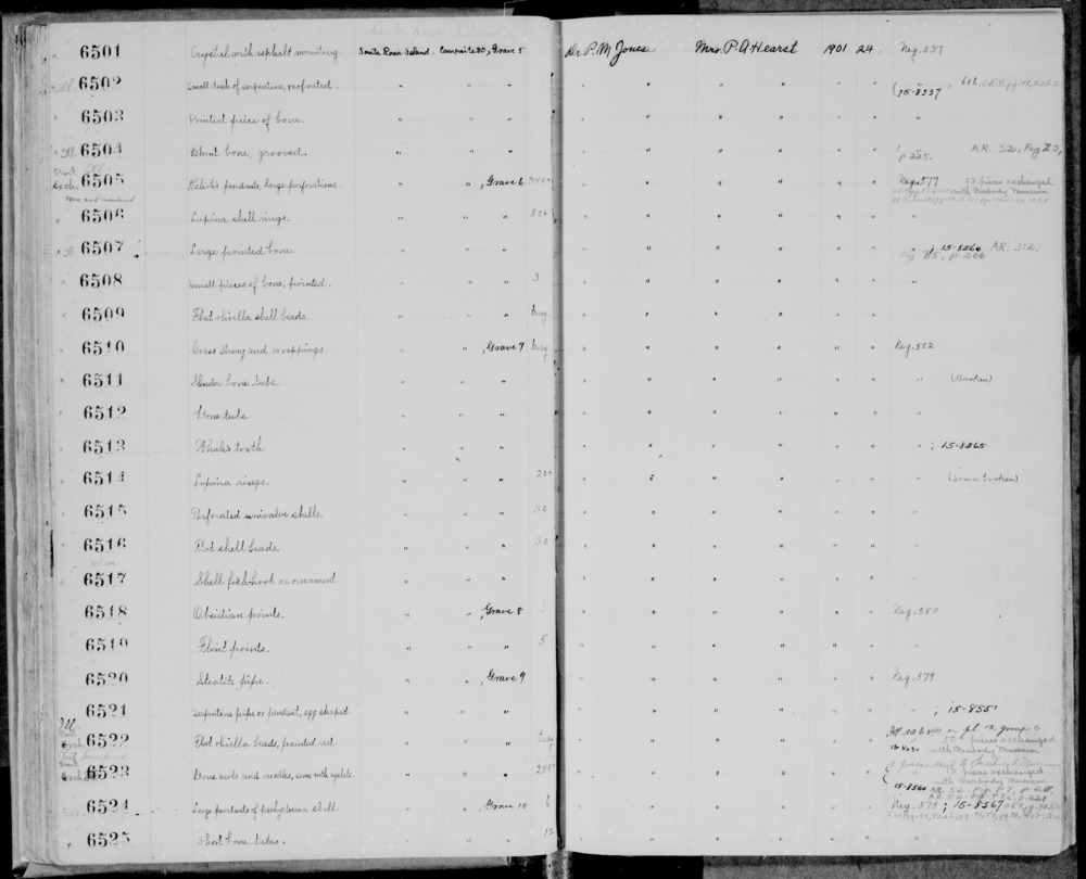 Documentation associated with Hearst Museum object titled Fishhook or ornament, accession number 1-6517, described as Shell.