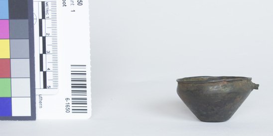 Hearst Museum object 6 of 12 titled Model basin, accession number 6-1650, described as Copper model basin/ewer with spout