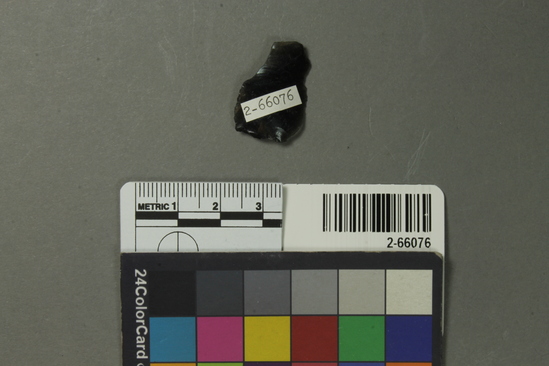 Hearst Museum object titled Flake, accession number 2-66076, described as Obsidian objects.