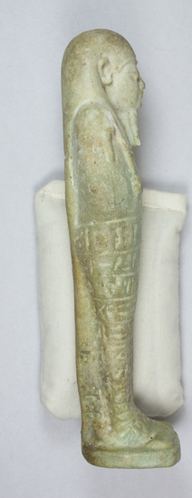 Hearst Museum object titled Ushabti, accession number 5-2094, described as Ushabti (coffin figure) with inscription; blue-green faience.