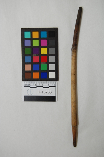 Hearst Museum object titled Arrow fragment, accession number 2-13733, described as Atlatl wooden point