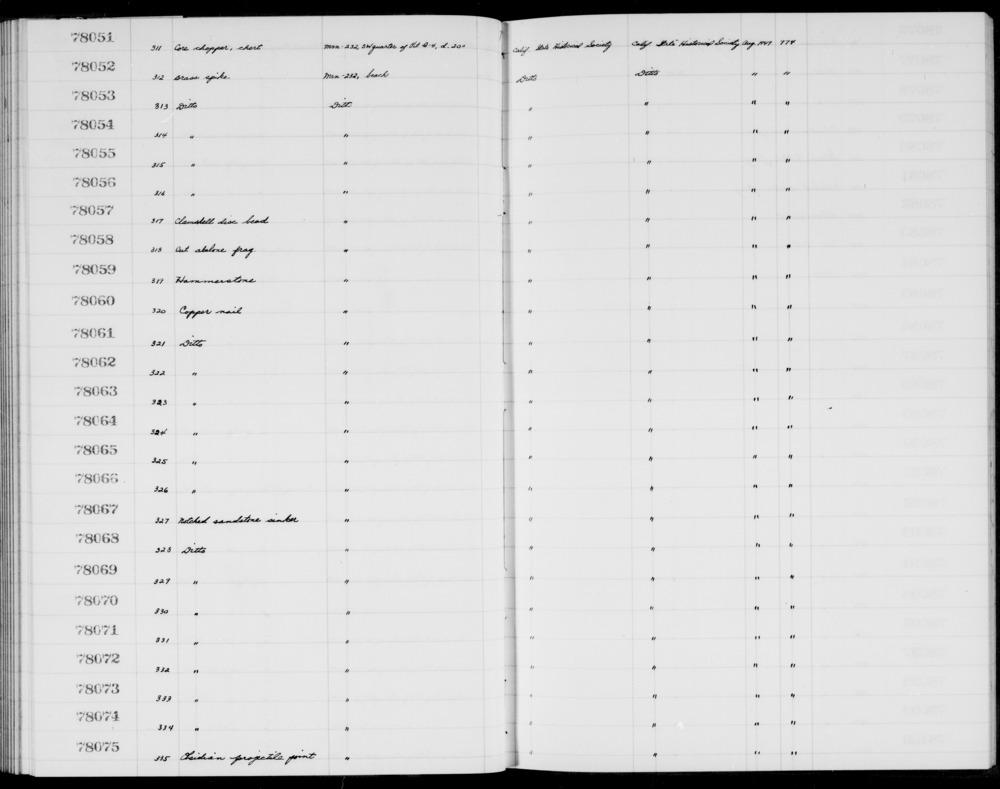 Documentation associated with Hearst Museum object titled Bead, accession number 1-78057, described as Clam shell disc.