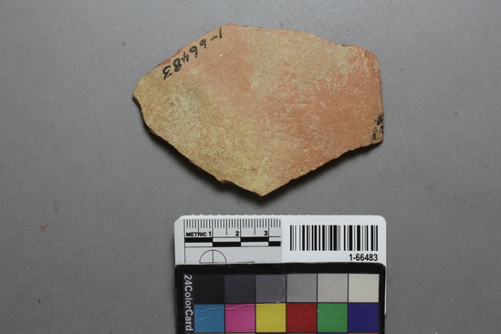 Hearst Museum object titled Tray fragment, accession number 1-66483, described as Potsherd, Parker Buff, tray rim.