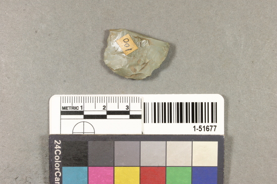 Hearst Museum object titled Projectile point, accession number 1-51677, described as Arrow point fragment, Franciscan chert.