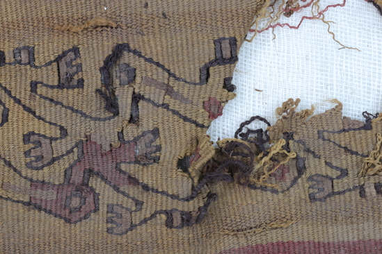 Hearst Museum object 4 of 7 titled Tapestry fragment, accession number 4-5831, described as Fragment of tapestry cloth