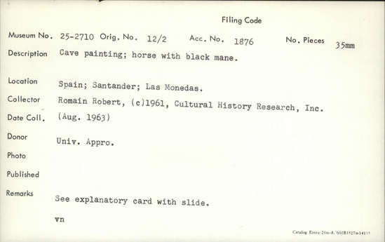 Documentation associated with Hearst Museum object titled Color slide, accession number 25-2710, no description available.