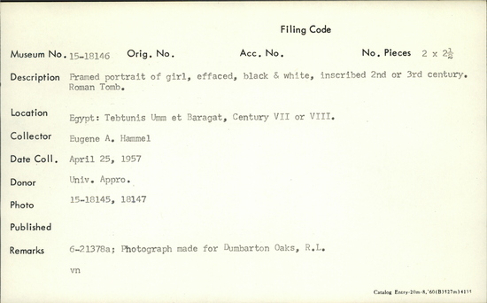 Documentation associated with Hearst Museum object titled Black-and-white negative, accession number 15-18146, no description available.