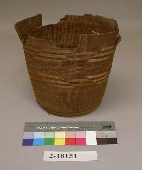 Hearst Museum object titled Basket, accession number 2-18151, described as Twined.