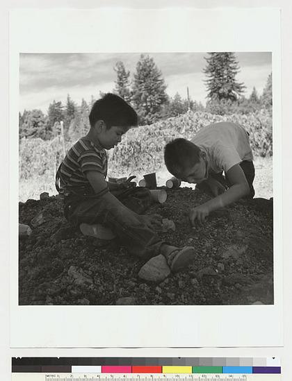 Hearst Museum object titled Black-and-white negative, accession number 15-19582, described as Young children playing