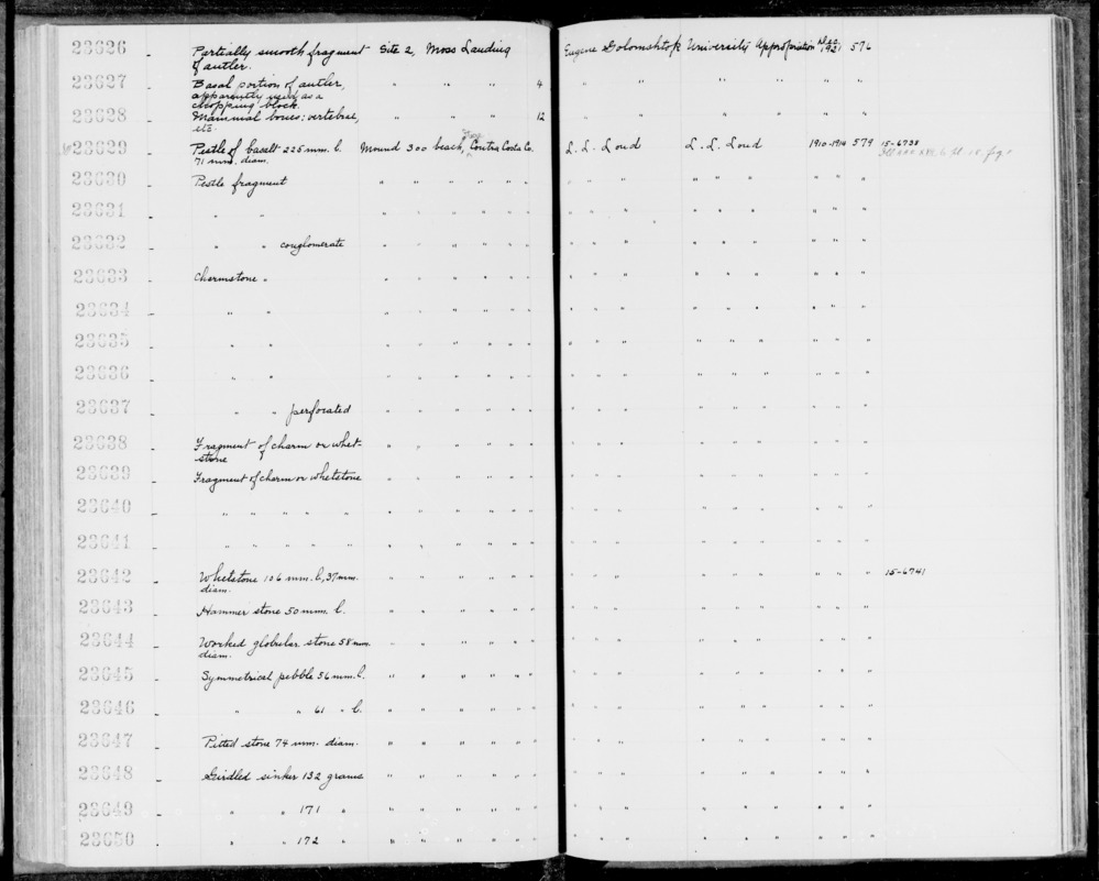 Documentation associated with Hearst Museum object titled Charmstone, accession number 1-23634, described as Charmstone fragment.