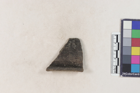 Hearst Museum object 55 of 160 titled Potsherd, accession number 16-8191, described as Potsherd: rims Section of Manta on beach currently inhabited. Numbers  8111 to 8194 are sherds picked up on beach at low tide.