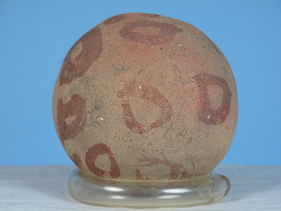 Hearst Museum object 26 of 52 titled Incomplete jar, accession number 6-5429, described as Pottery jar; small pinkish squat red dots, ear handles broken off- broken