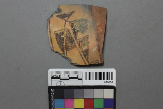 Hearst Museum object 1 of 2 titled Potsherd, accession number 2-15758, described as Potsherd; Gobernador Polychrome