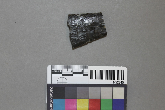 Hearst Museum object titled Spear point fragment, accession number 1-52645, described as Black flint.