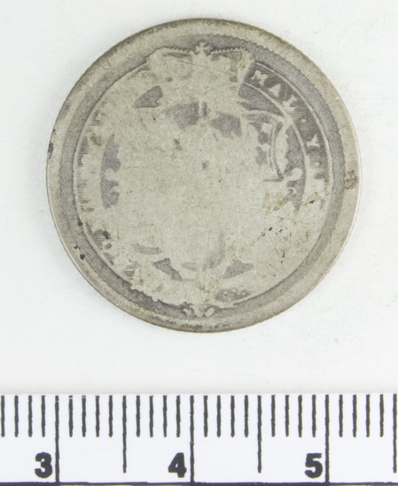 Hearst Museum object titled Coin, accession number 7-3829, no description available.