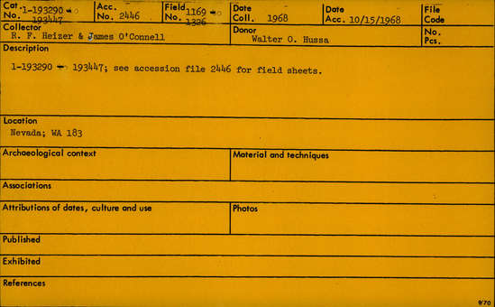 Documentation associated with Hearst Museum object titled Knife, accession number 1-193325, described as Stone knife fragment