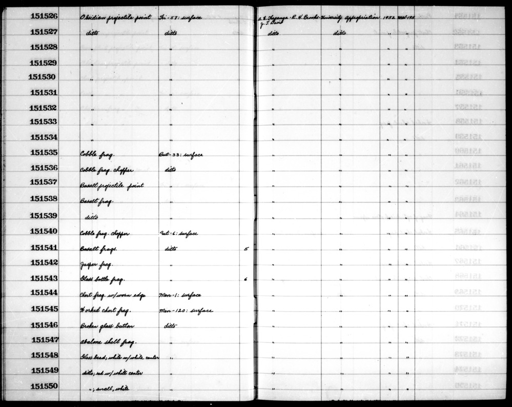 Documentation associated with Hearst Museum object titled Shell fragment, accession number 1-151547, described as Abalone.