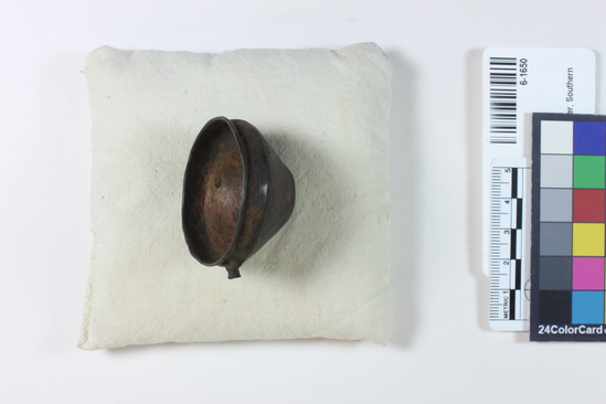 Hearst Museum object 5 of 12 titled Model basin, accession number 6-1650, described as Copper model basin/ewer with spout