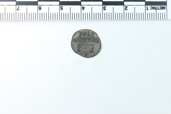 Hearst Museum object 3 of 4 titled Coin, accession number 7-4392, described as Coin. French. AR franco (33mm.) Henry III. 1578, mint of Dijon. Obverse: HENRICVS.D.G.FRANC.ET.POL.REX.EGP. Bust r. laur. Reverse: SIT NOMEN DOMINI BENEDICTVM. 1578. Foliate cross