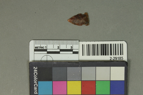 Hearst Museum object titled Projectile point fragment, accession number 2-29185, described as Arrowhead, chert