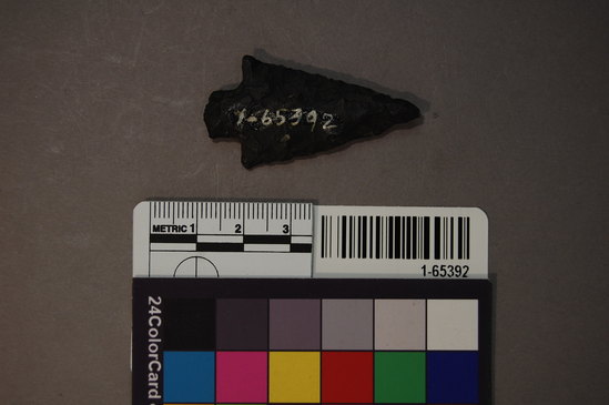 Hearst Museum object titled Point, accession number 1-65392, described as Type SBa: obsidian