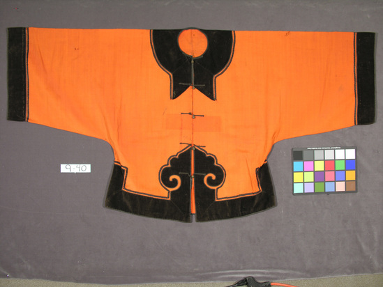 Hearst Museum object titled Coat, accession number 9-40, described as coat, orange