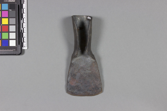 Hearst Museum object titled Adze or axe, accession number 5-4641, described as Iron adze/axe head. All iron is made by Falasha men and sold or traded to Amhara, Qemant, and Wayto.