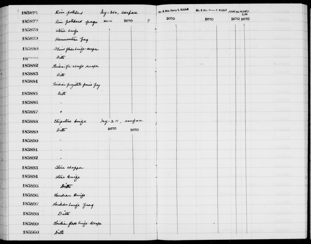 Documentation associated with Hearst Museum object titled Knife, accession number 1-183890, described as Chipstone.