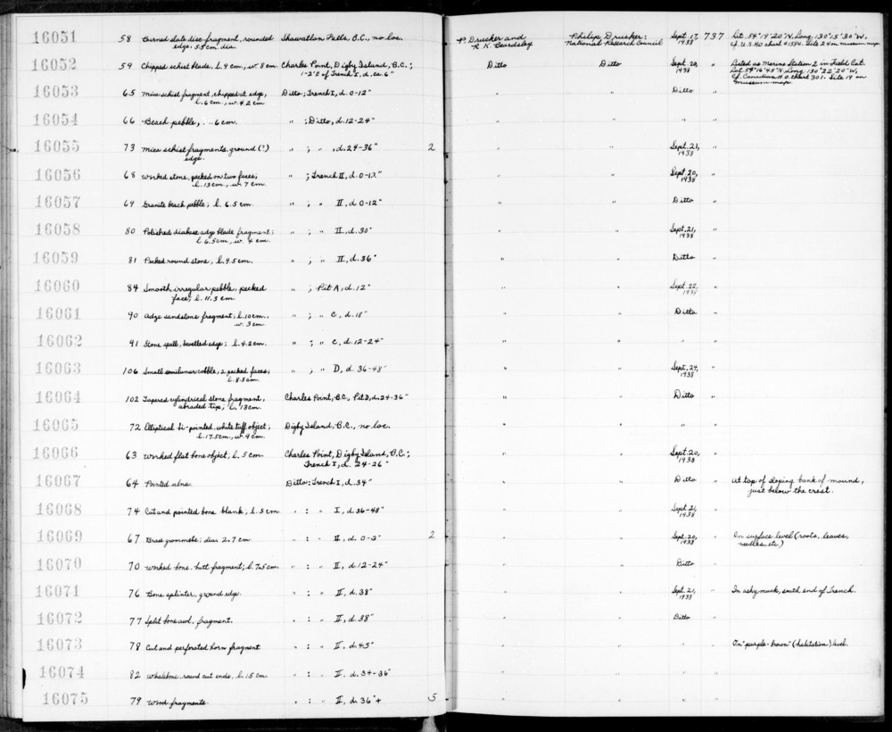 Documentation associated with Hearst Museum object titled Adze fragment, accession number 2-16058, described as Adze blade.