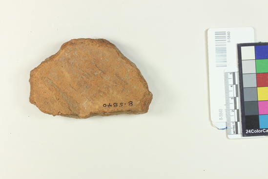 Hearst Museum object titled Tile fragment, accession number 8-5840, described as Piece of tile from the Forum