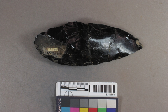 Hearst Museum object titled Blade, accession number L-11758, described as Obsidian.