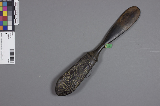 Hearst Museum object titled Spatula, accession number 11-667, described as Wooden spatula.