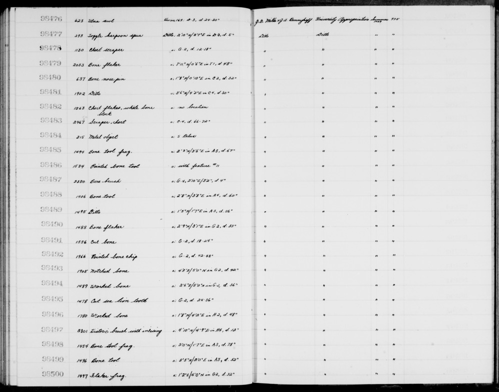 Documentation associated with Hearst Museum object titled Nose pin, accession number 1-98481, described as Bone