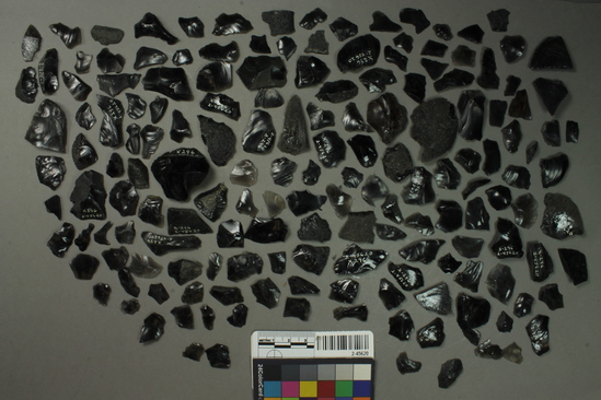 Hearst Museum object titled Flake, accession number 2-45620, described as grid sample, debitage, chert & obsidian