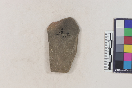 Hearst Museum object 92 of 160 titled Potsherd, accession number 16-8191, described as Potsherd: rims Section of Manta on beach currently inhabited. Numbers  8111 to 8194 are sherds picked up on beach at low tide.