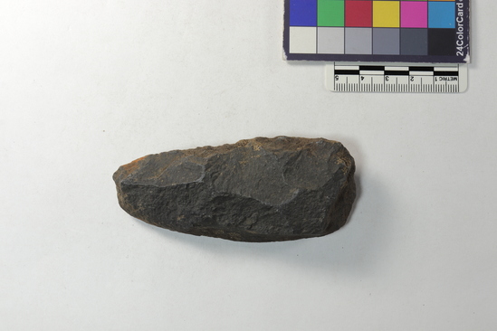 Hearst Museum object titled Adze blade (toki), accession number 11-1164, described as Small chisel or stone adze called Toki.