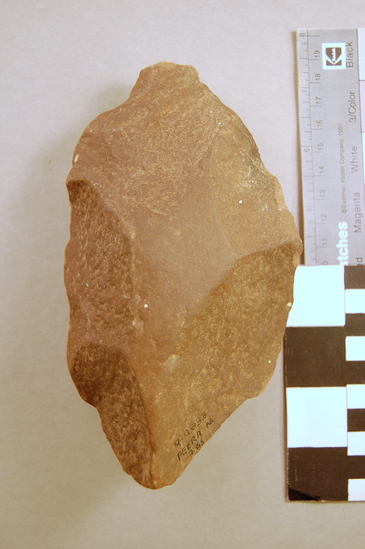 Hearst Museum object 2 of 3 titled Handaxe, accession number 9-9833, described as Handaxe, double pointed