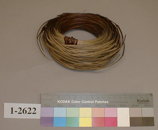 Hearst Museum object titled Basketry material, accession number 1-2622, described as Basketry material.  Cercis (redbud) bark.