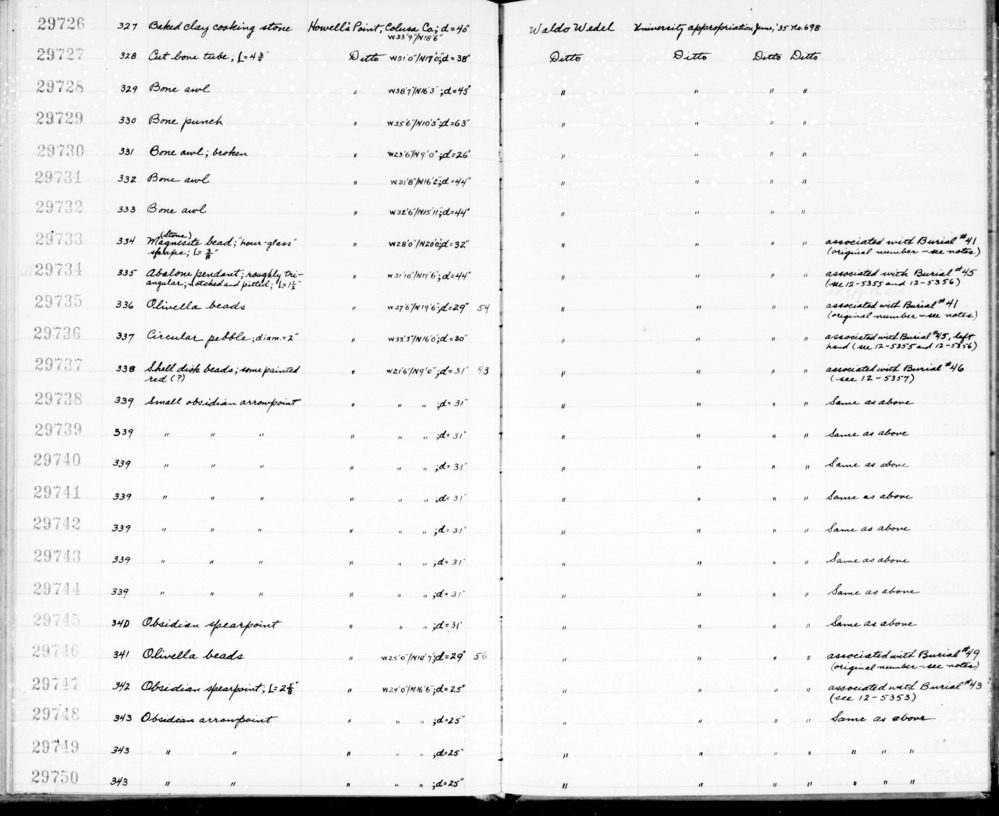 Documentation associated with Hearst Museum object titled Awl, accession number 1-29728, described as Bone.