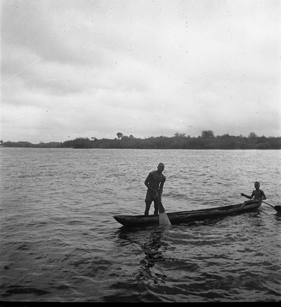 Hearst Museum object titled Black-and-white negative, accession number 15-31696, described as Black-and-white negative, Nigeria, Lagos fishermen, 1951