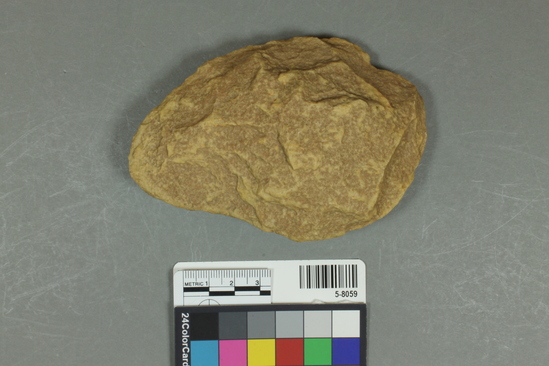 Hearst Museum object titled Handaxe, accession number 5-8059, described as handaxe; bifacial; pointed; L 11.5cm