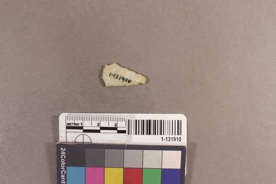 Hearst Museum object titled Point fragment, accession number 1-131910, described as Chert Point fragment.