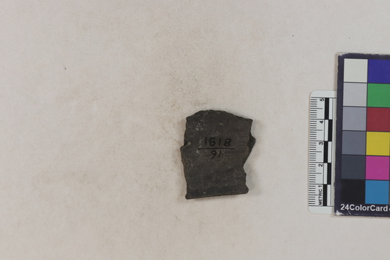 Hearst Museum object 138 of 160 titled Potsherd, accession number 16-8191, described as Potsherd: rims Section of Manta on beach currently inhabited. Numbers  8111 to 8194 are sherds picked up on beach at low tide.