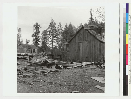 Hearst Museum object titled Black-and-white negative, accession number 15-19456, described as Roundhouse with new roof, looking toward entrance