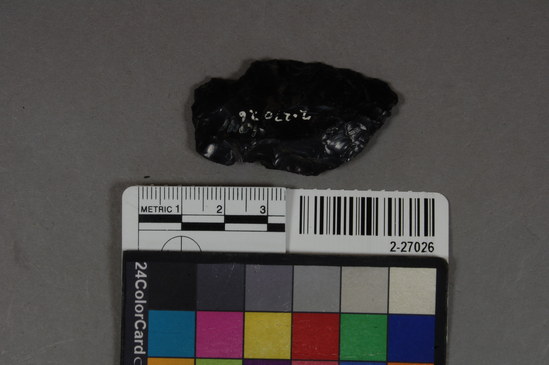 Hearst Museum object titled Obsidian projectile point, accession number 2-27026, described as Obsidian projectile point