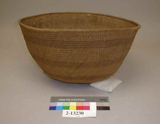 Hearst Museum object titled Basket, accession number 2-13230, described as Openwork twined basket.